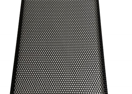 Black Hexagonal Perforated Metal Speaker Grill Mesh SS 0.5mm Thickness